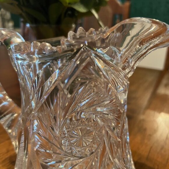 19th Century American Brilliant Period Crystal Pitcher - Picture 8 of 9